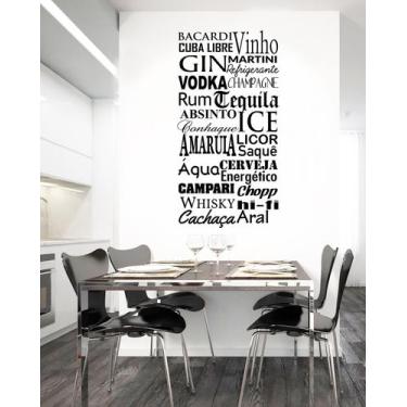Imagem de Adesivo Decorativo de Parede Frase Bebidas Com diversas palavras - Gau