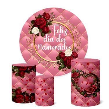 Imagem de Trio Capas Cilindro + Painel Redondo 1,50m Dia dos Namorados (K1DNA011)