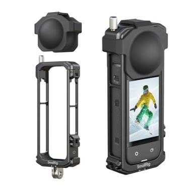 Imagem de SMALLRIG Gaiola para Insta360 X4, capa protetora de alumínio para Insta 360 X4 com capa de lente de silicone, sapata fria embutida e orifício rosqueado antideflexão de 1/10.2 cm-20 - 4278