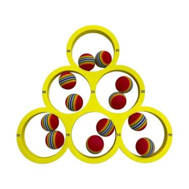 Imagem de MERIGLARE Jogo de arremesso de piscina, boia de espuma EVA, fácil instalação, brinquedos leves, jogo de piscina para diversão em família no verão, festa, Amarelo