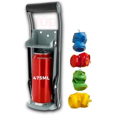 Imagem de Amassador e Abridor Latas e Latão Alumínio, até 475 Ml Latinha Latão Cerveja Com Abridor de Garrafas, Prensador Profissional