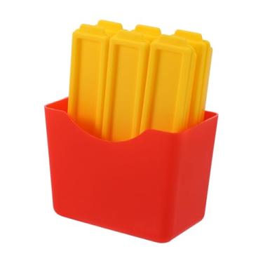 Imagem de Lyreh 6 Peças Tabuleiros Gelo para Batatas Fritas, Tabuleiro Cubos Gelo com Tampa Congelador Plástico Tabuleiros em Forma Palitos Batatas Fritas Máquina Fazer Cubos Fácil Retirar para Sumo Verão