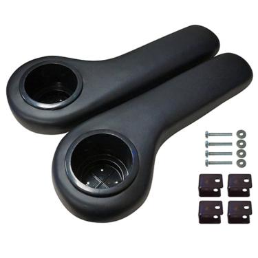 Imagem de Red Hawk SEAT-695-BLK Descanso de braço com suporte de copo conjunto de carrinhos de golfe