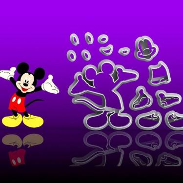 Imagem de Cortador Mickey Costas Frente Silhueta Modular Tamanho 6cm