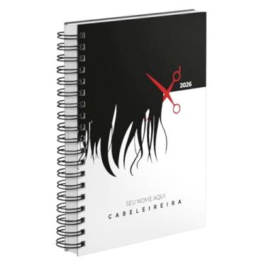 Imagem de Agenda Comercial 2026 Personalizada Capa Dura Cabeleireira Mecha