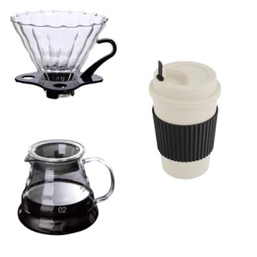 Imagem de Kit Café Coado Manual com Coador de Vidro + Jarra 600ml e Copo – Design Minimalista e Prático para Casa ou Escritório