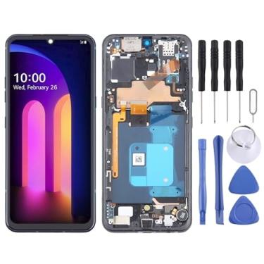 Imagem de YUNCHAO Acessórios telefônicos Para LG V60 Thinq Us Verso original Digitalizador LCD Digitalizador completo com quadro Substituição do telefone celular