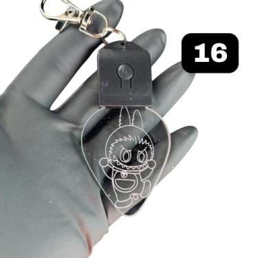 Imagem de Chaveiro Boneco Labubu Acrílico Led Rgb Recarregável 7 Cores - LUALKI 