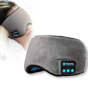 Imagem de Máscara de Dormir Tapa Olho com Fones de ouvido Bluetooth 5.0 Estéreo sem fio com música para Viagens e Relaxamento