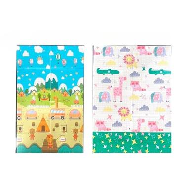 Imagem de Tatame Infantil，Almofada de Aquecimento Infantil 200cm X 150cm X 8mm, Borracha Dupla Face, Almofada de Bebê Espessada de 10mm(Carro 180x120x8mm GROSSO)