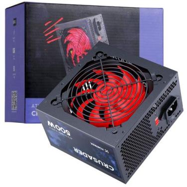 Imagem de Fonte Gamer Fortrek Crusader 500W Real, Bivolt, Cooler 120mm, Silencio