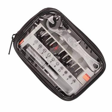 Imagem de KIMISS 12 Em 1 Portátil Mini Ratchet Socket Clean & Bits Bits Set-Ferramenta de Reparo de Aço de Vanádio Cromado Com Liberação Rápida, Saco de Transporte e Haste de Extensão