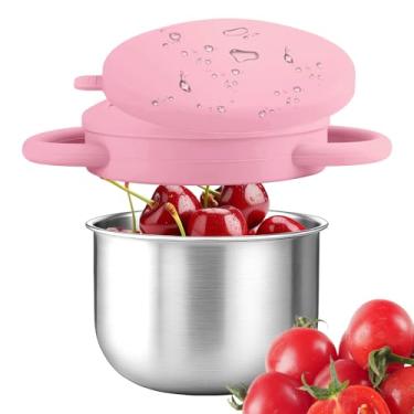 Imagem de Recipientes de Lanche Infantil para Bebés - Copo Infantil Anti-Derramamento com Tampas Herméticas para Crianças,Taça Organizadora de Comida à Prova de Fugas para