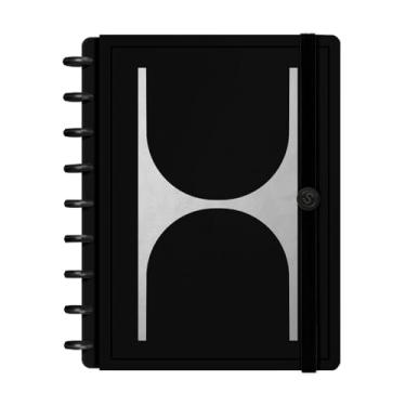 Imagem de Caderno de Disco ISCOOL Capa Dura Monograma Minimal Perfil M Preto Letra (Letra H)