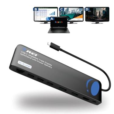Imagem de OREI Splitextend 4K Hdmi Splitter Extended Display Triple Monitor 2 Hdmi, 1 Docking Station Displayport 4 Telas Separadas - Adaptador Usb-C Para, Lan Pd De 100 W, Usb 3.0, Microsd, Windows, Mac Os