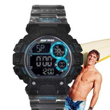 Imagem de Relógio Mormaii Masculino Esportivo Contador de Passo Prova Dágua 10 ATM Redondo Leve Digital Preto MO13613AD/8A