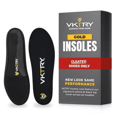 Imagem de VKTRY Adulto Unissex Palmilhas de Desempenho Douradas - Inserções de Fibra de Carbono Personalizadas, Tênis com Travas - Futebol, Beisebol, Softball, Lacrosse, Golfe e Muito Mais - Corra Mais Rápido, Pule Mais Alto, Recupere-Se Mais Rápido, Proteja-Se Contra Lesões
