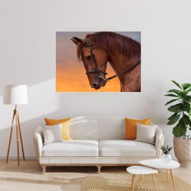 Imagem de Quadro Canvas Decorativo para Sala Cavalo Entardecer 40x60 - LUGGUI AR