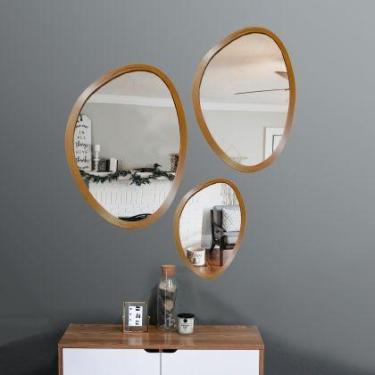 Imagem de Kit Espelho Decorativo 35x50, 50x64 e 64x77cm Orgânico - e2g Design