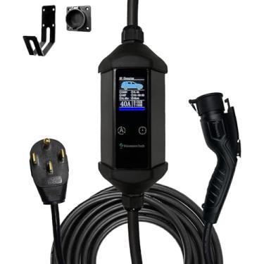 Imagem de Carregador de veículo elétrico (EV) de 32 Amp e 40 Amp Primecom, (240 V, 32 A/40A), carregador de carro elétrico NEMA 14-50, 9 m, 12 m e 50 pés de comprimento para carregador Tesla Level2 EV (48 A, 50