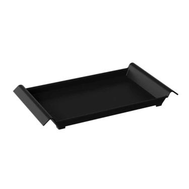 Imagem de 48 Bandejas de Servir com Alças 34x19cm Plásticas Preta Restaurantes Hotel Bares Coza C...