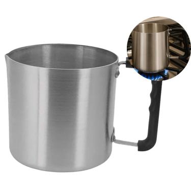 Imagem de Leiteira industrial de alumínio reforçado N16 com 2,9 litros e cabo de baquelite resistente ao calor para 