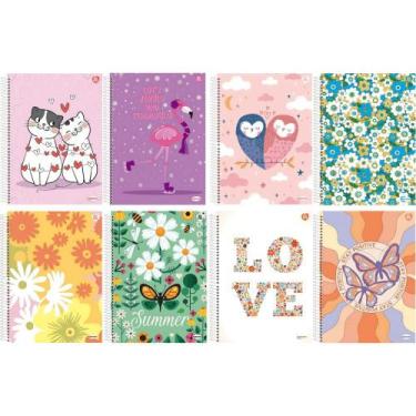 Imagem de Caderno Espiral Capa Dura 1x1 - 96 Folhas - Animativa Feminino - São D