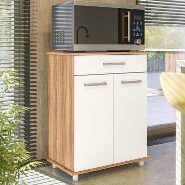 Imagem de Armário de Cozinha 65 Cm Isis 2 Portas 1 Gaveta Freijó/Off White - Nicioli