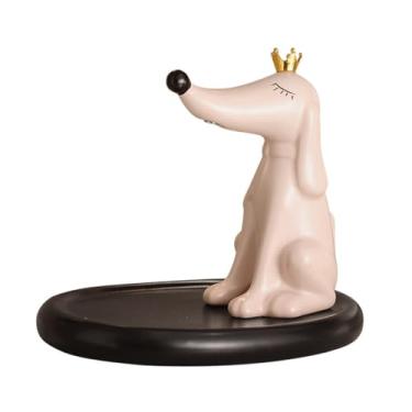 Imagem de WeiLaiKeQi Porta-chaves para cachorro, estatuetas de cachorro, presentes, gancho de chave de cerâmica engraçado, decoração para casa, estátua de ornamento para