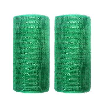 Imagem de JStnana 2 rolos de fita de malha verde para artesanato de grinaldas, 15,8 cm x 7,6 m por rolo de folha metálica decorativa, tecido de malha decorativa para guirlanda de árvore de Natal, cesta de swag