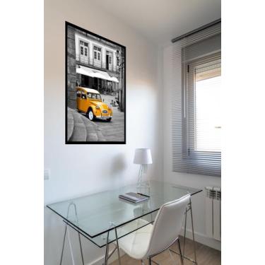 Imagem de Quadro Decorativo Itália Carro Antigo Amarelo - 70x50cm - Quadros On-l