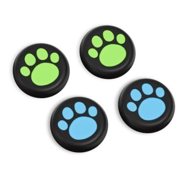 Imagem de DLseego Punhos de polegar projetados para Nintendo Switch 2 2025, silicone macio Joycon controle analógico capa protetora antiderrapante 4 peças botão Joy Con Joystick Caps capas de garra de gato