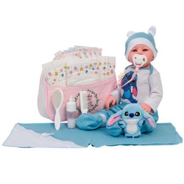 Imagem de Bebê Reborn Menina 48cm Careca Com Bolsa Kit Acessórios - Cegonha Rebo