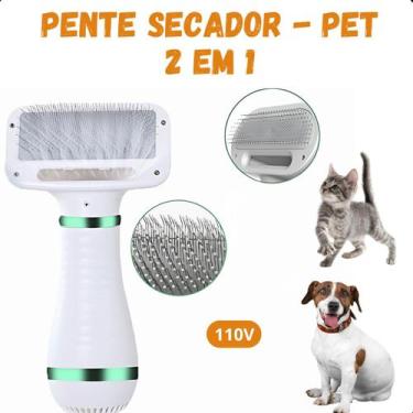 Imagem de Pente Secador Pet 2 Em 1 Silencioso Portátil Leve Soprador - 110V ajus