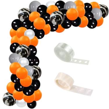 Imagem de Kit de guirlanda de arco de balão, kit de buquê de balão Asonlye com 108 peças, festa de dia de Halloween, feriado, casamento, chá de bebê, Natal, decorações de festa orgânicas de aniversário (kit laranja preto)