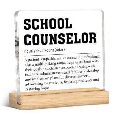 Imagem de Presentes de conselheiro escolar para mulheres e homens, presentes para psicólogos escolares, orientadores, conselheiros, placa acrílica, placa, terapia, decoração de escritório
