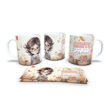 Imagem de Caneca branca dia dos professores floral (14107)