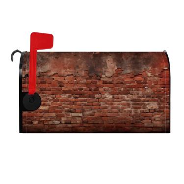 Imagem de Baocicco Capa de caixa de correio de parede de tijolo antigo textura vintage vermelho grunge parede rústica capas de caixa de correio magnéticas tamanho padrão 53 x 45 cm à prova d'água caixa de
