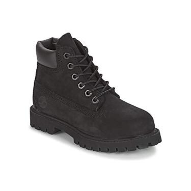 Imagem de Timberland Botas infantis imperme veis premium, 15 cm, nobuck marinho, Black Smooth, 12
