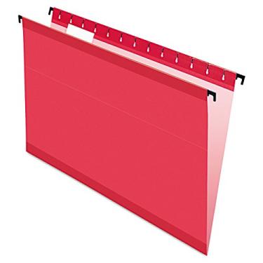 Imagem de Pendaflex Pastas suspensas reforçadas SureHook, tamanho ofício, vermelho, corte 1/5, 20/BX (6153 1/5 VERMELHO)