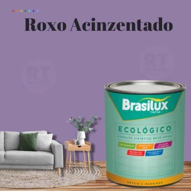Imagem de Esmalte Sintético Brasilux Base Água Ecologico Cor Roxo 800ML Brilhant