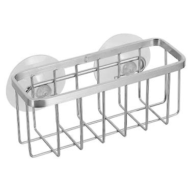 Imagem de SOLUSTRE Suporte de esponja para pia de cozinha, suporte de esponja, ventosas, cabide de pano de prato antiderrapante, escorredor