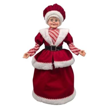 Imagem de Mamãe Noel Vermelho e Branco Listrado Natal 45cm - Zona Livre