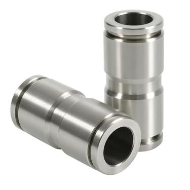 Imagem de MSAEIQUN Encaixe de conexão rápida de aço inoxidável 304 de 1/2 polegada, empurre para conectar união reta para compressor de ar, sistemas de vácuo, conector pneumático industrial à prova de