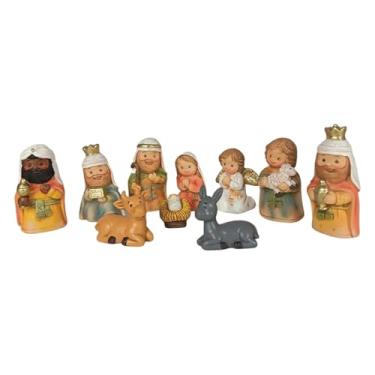 Imagem de Generic 10 peças de figuras de presépio de Jesus, conjunto de resina para artesanato, colecionáveis ​​para decoração de escritório e casa, decoração de Natal, 24.2 X 7.2 X 20.2 Cm