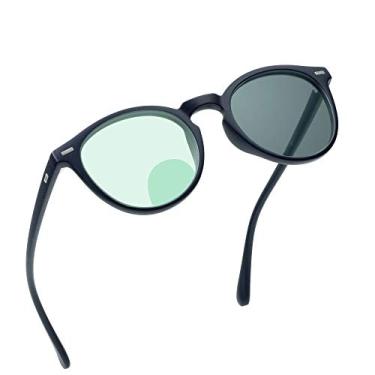 Imagem de YEIN Óculos de leitura bifocais, óculos de sol cinza fotocromático, ampliação de 0,00/+1,00 para homens/mulheres, 01-2123 Cinza marinho, 1 Count (Pack of 1)