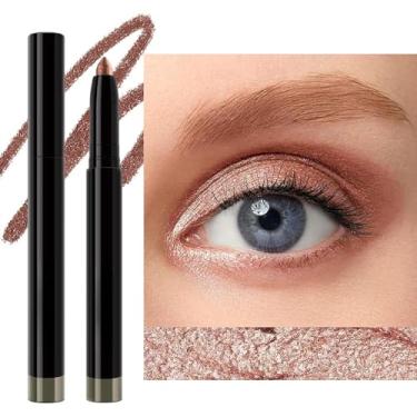 Imagem de Sombra em ouro rosa, lápis de sombra creme, à prova d'água, de longa duração, bastão de iluminador hipoalergênico de alto pigmento cria aparência multidimensional para os olhos (nº 03 ouro rosa)