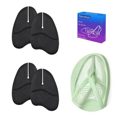 Imagem de Keroius 2 pares de almofadas de gel para metatarso, protetores de dedo do pé para chinelos para antepé para sandálias de dedo para mulheres e homens, aliviam a dor, impedem que os pés deslizem para