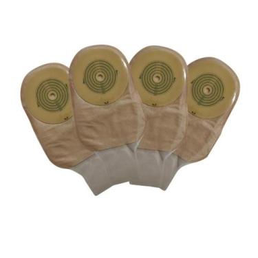 Imagem de KIT 04 UNIDADES - Bolsa Drenável de Colostomia Karaya Recortável Opaca