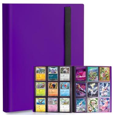 Imagem de Fichário de cartão, pasta de álbum de cartas colecionáveis com 9 bolsos, 20 páginas, fichário de cartão esportivo com capacidade para 360 cartões, fichários de cartão premium compatíveis com MTG, TCG
